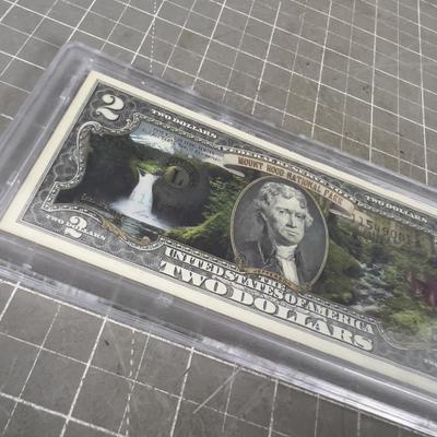 2 Dollar Bill COLLECTIBLE Mount Hood National Park In Case 
