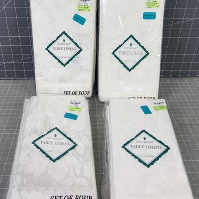 16 Waterford NEW NAPKINS All white matching! 