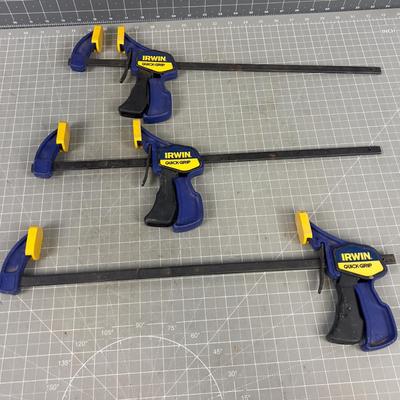 3 Irwin Quick 12" Grip Bar Clamps 