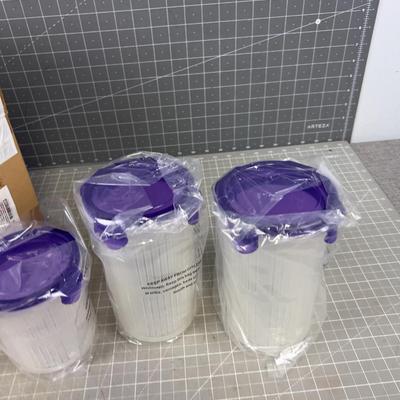 3 NEW Straining Plastic Cup
