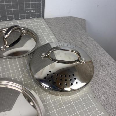 LOT OF NEW LIDS and 1 New Wave Sauce Pan