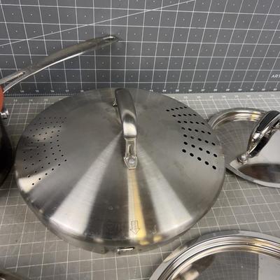 LOT OF NEW LIDS and 1 New Wave Sauce Pan