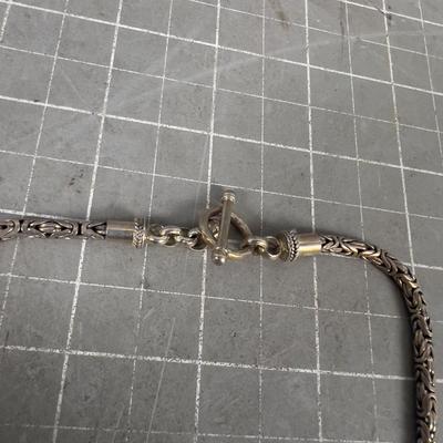 18" Long Silver Necklace Byzantine NICE! 