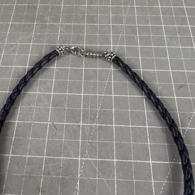 Sterling Pearl and Leather Necklace