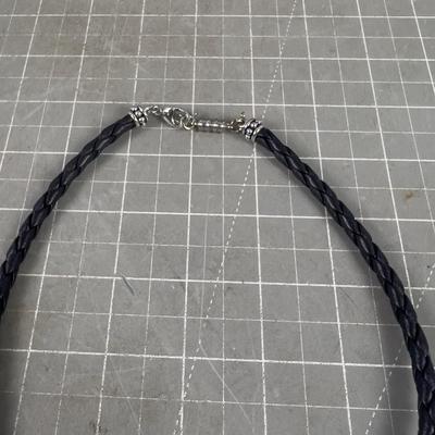 Sterling Pearl and Leather Necklace