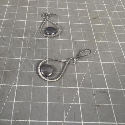 GRAY Pearl Dangle Earrings