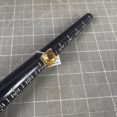 Sterling Silver Citrine Square