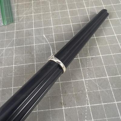 Sterling and Aqua Marine (3) Pretty Ring