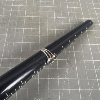 Sterling and Aqua Marine (3) Pretty Ring