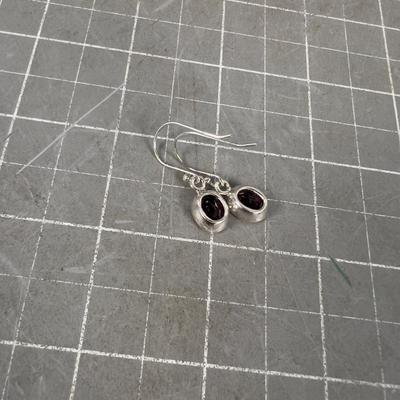 Cute Small Nice Red Cut Garnett Earrings