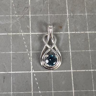 Darker Blue Aqua Marine Pendant VERY Pretty! Genuine