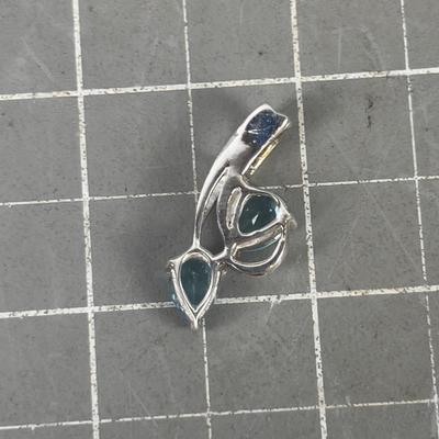 Double Aqua Marine Pendant Very Pretty Genuine