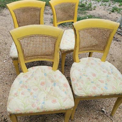 Sale Photo Thumbnail #95: Set 4 cane back chairs retro 