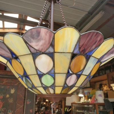 Hanging stained glass lamp