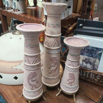 Kokopelli candle holders 