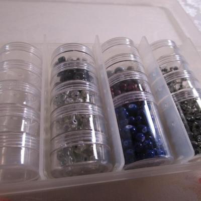 Bead case with mini jars, beads & jewelry making