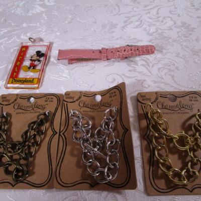 3 charm-along bracelet, watch band, Mickey Mouse key tag