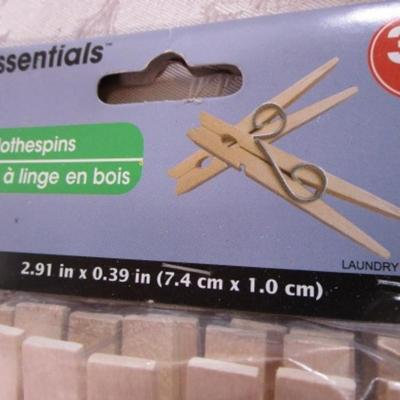 2 pkg of 36 Essentials wooden clothespins