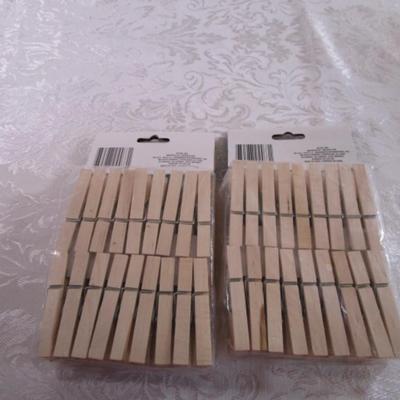 2 pkg of 36 Essentials wooden clothespins