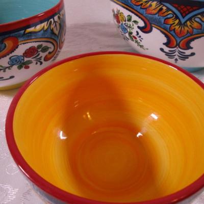 New Euro Ceramica Zanzibar design 3-piece mixing bowl set