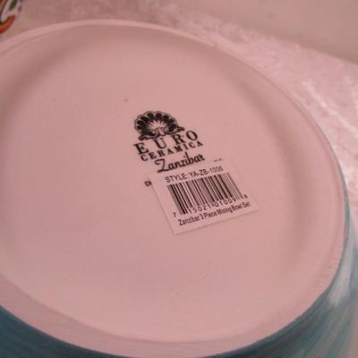New Euro Ceramica Zanzibar design 3-piece mixing bowl set