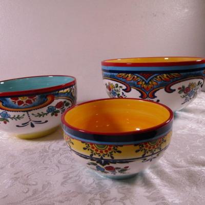 New Euro Ceramica Zanzibar design 3-piece mixing bowl set