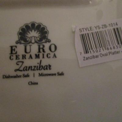 New Euro Ceramica Zanzibar design 2-piece serving set