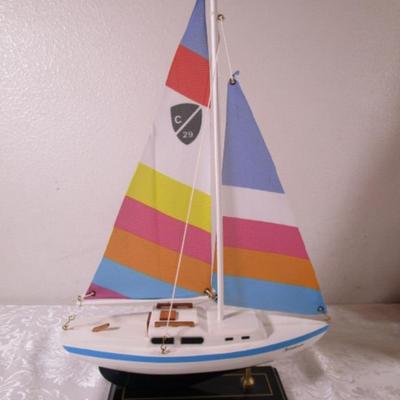 "Kaleidescope" sailboat on display stand