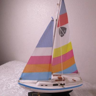 "Kaleidescope" sailboat on display stand