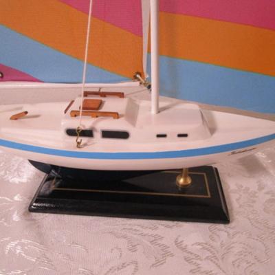 "Kaleidescope" sailboat on display stand