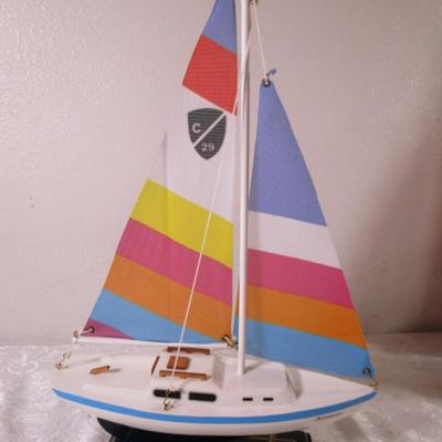 "Kaleidescope" sailboat on display stand