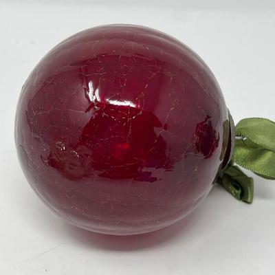 Vintage Glass Ball Ornaments - Crackle Glass