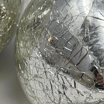 Vintage Glass Ball Ornaments - Crackle Glass