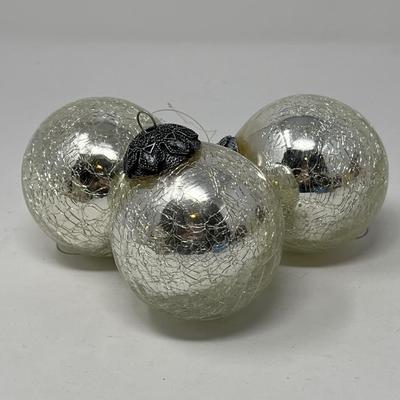 Vintage Glass Ball Ornaments - Crackle Glass