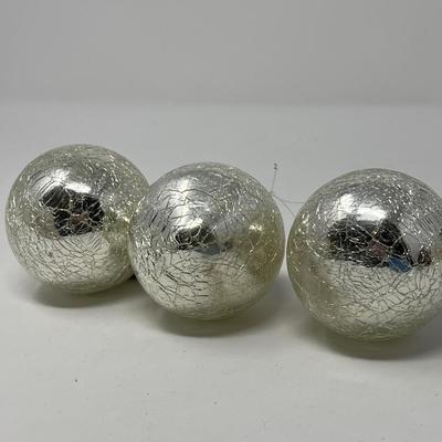Vintage Glass Ball Ornaments - Crackle Glass