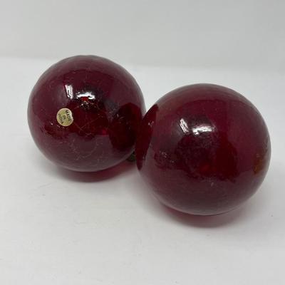 Vintage Glass Ball Ornaments - Crackle Glass