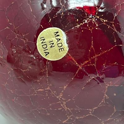 Vintage Glass Ball Ornaments - Crackle Glass