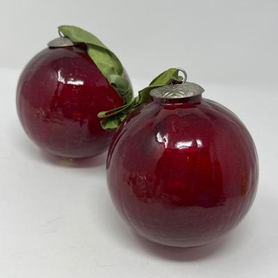 Vintage Glass Ball Ornaments - Crackle Glass