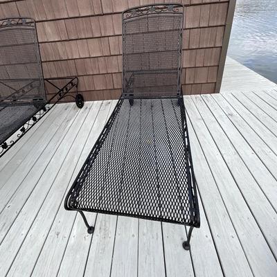 Set of Four Meadowcraft Dogwood Wrought Iron Chaise Loungers