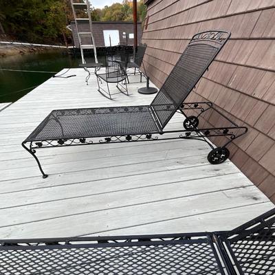 Set of Four Meadowcraft Dogwood Wrought Iron Chaise Loungers