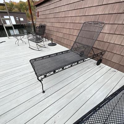 Set of Four Meadowcraft Dogwood Wrought Iron Chaise Loungers