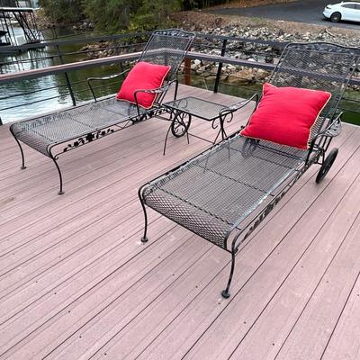 Set of Four Meadowcraft Dogwood Wrought Iron Chaise Loungers