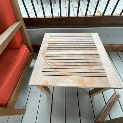 Splendor 3 Piece Teak Conversation Set And Rug
