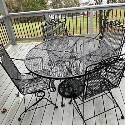 Vintage Woodard Briarwood Wrought Iron 5 Pc Set