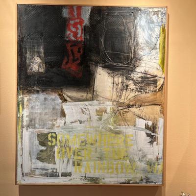 Ben Strawn’s “Somewhere”- Large Canvas Signed Acrylic/Mixed Media Painting (LR-RG)