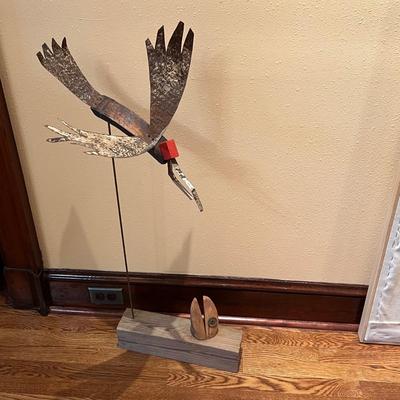 Lambert Signed Wood & Metal Sculpture (LR-RG)