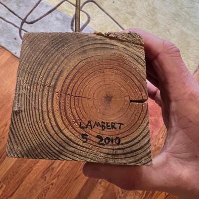 Lambert Signed Wood & Metal Sculpture (LR-RG)