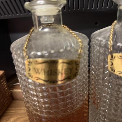 Vintage diamond cut bottles-perfect for any bar collector