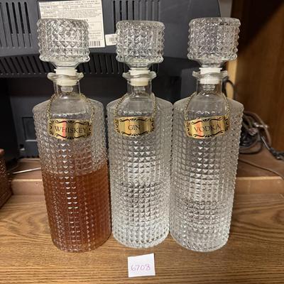 Vintage diamond cut bottles-perfect for any bar collector