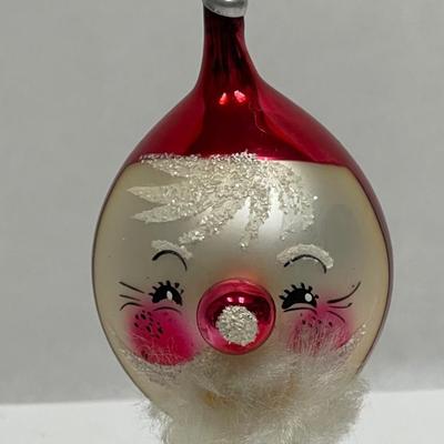 Antique Vintage Mercury Glass Christmas Tree Ornaments Santa, mushroom, bird